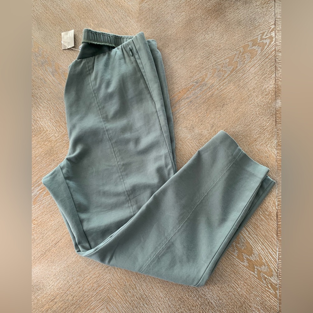 NWT J JILL Green Sz 16 Cotton Stretch   Zip Pockets Waist 38” Inseam 27”